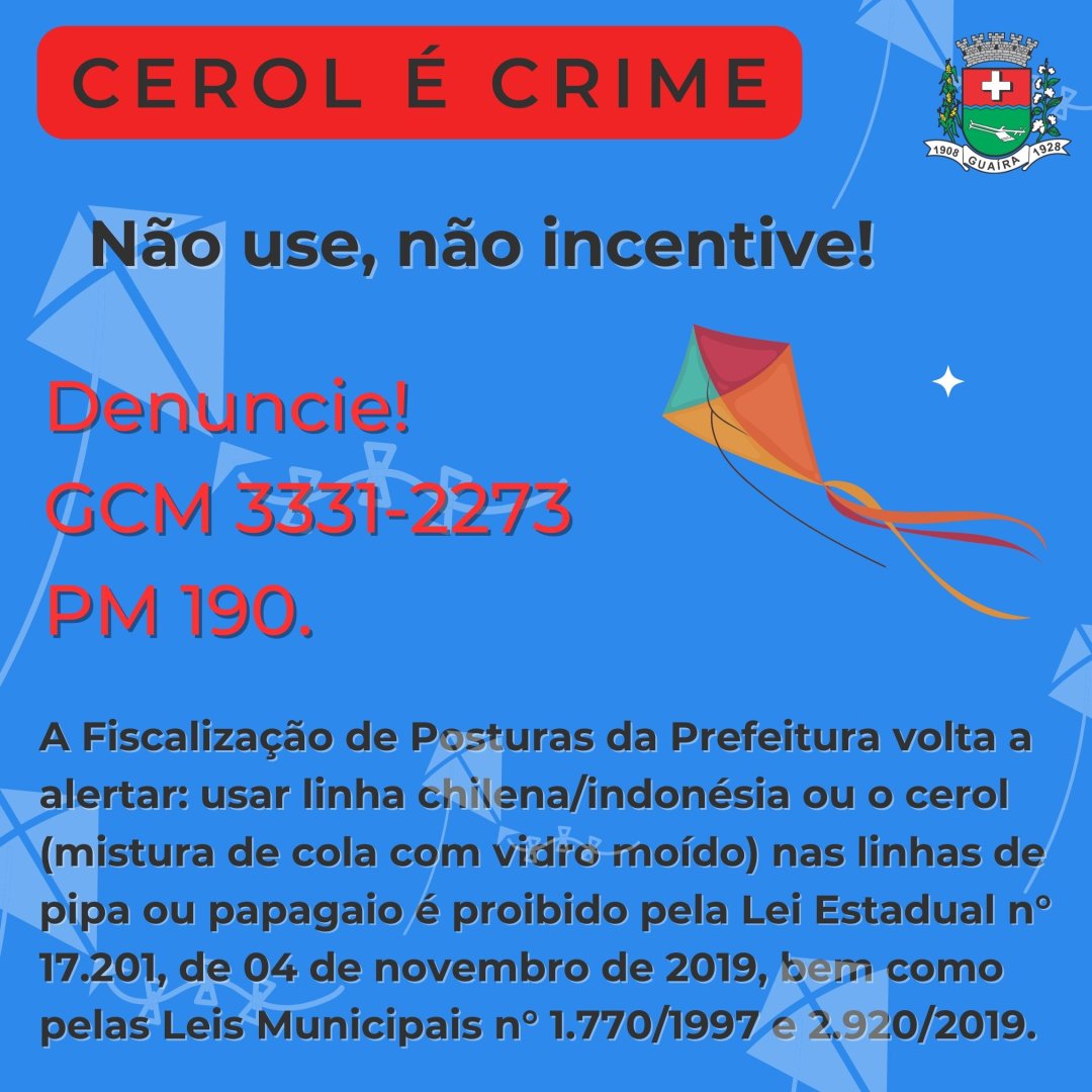 Jornal O Guaíra » Uso de Cerol e é Crime e coloca em risco a vida de ...